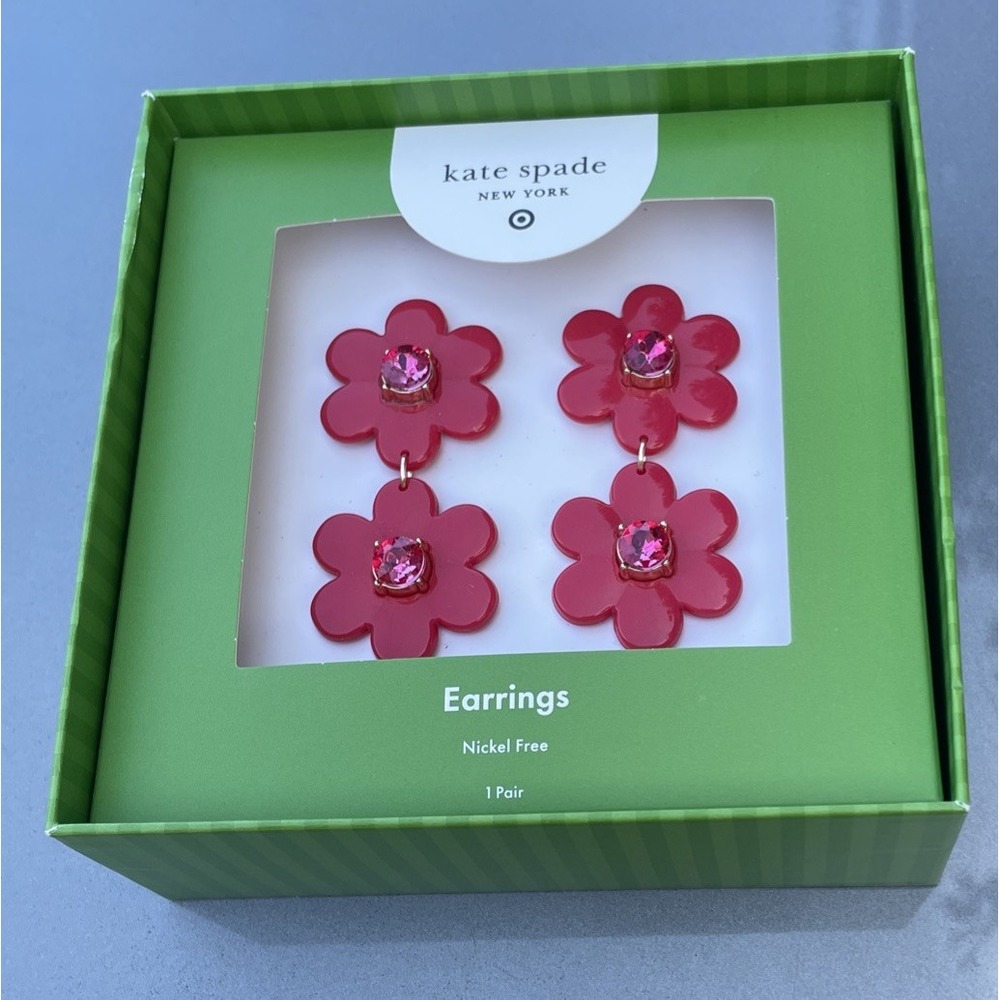 Kate Spade New York x Target - Red Floral Linear Earrings Limited Edition